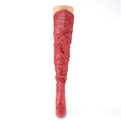 Pleaser Botas de mujer CLASSIQUE-3011 Red Faux Cuero