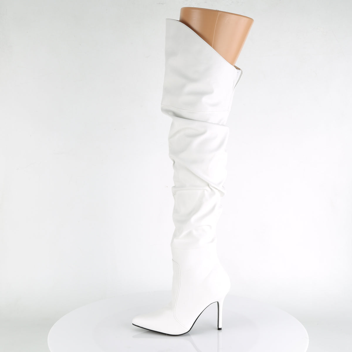 Pleaser Botas de mujer CLASSIQUE-3011 Wht Faux Leather
