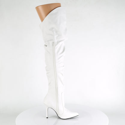 Pleaser Botas de mujer CLASSIQUE-3011 Wht Faux Leather