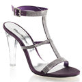 Fabulicious Sandalias para mujer CLEARLY-418 satén de berenjena