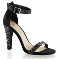 Fabulicious Sandalias para mujeres CLEARLY-436 BLK Satin