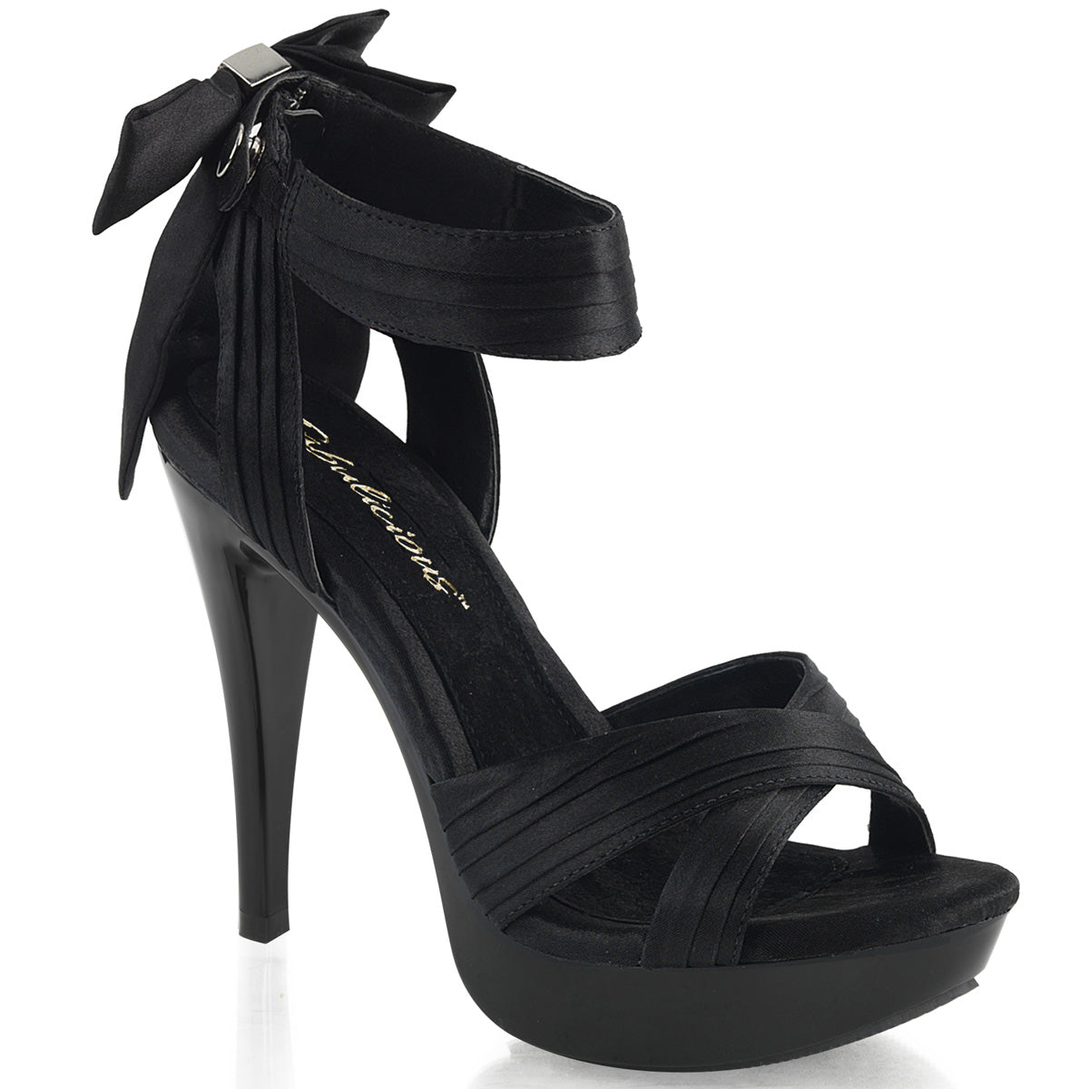 Fabulicious Sandalias para mujer COCKTAIL-568 BLK SATIN / BLK