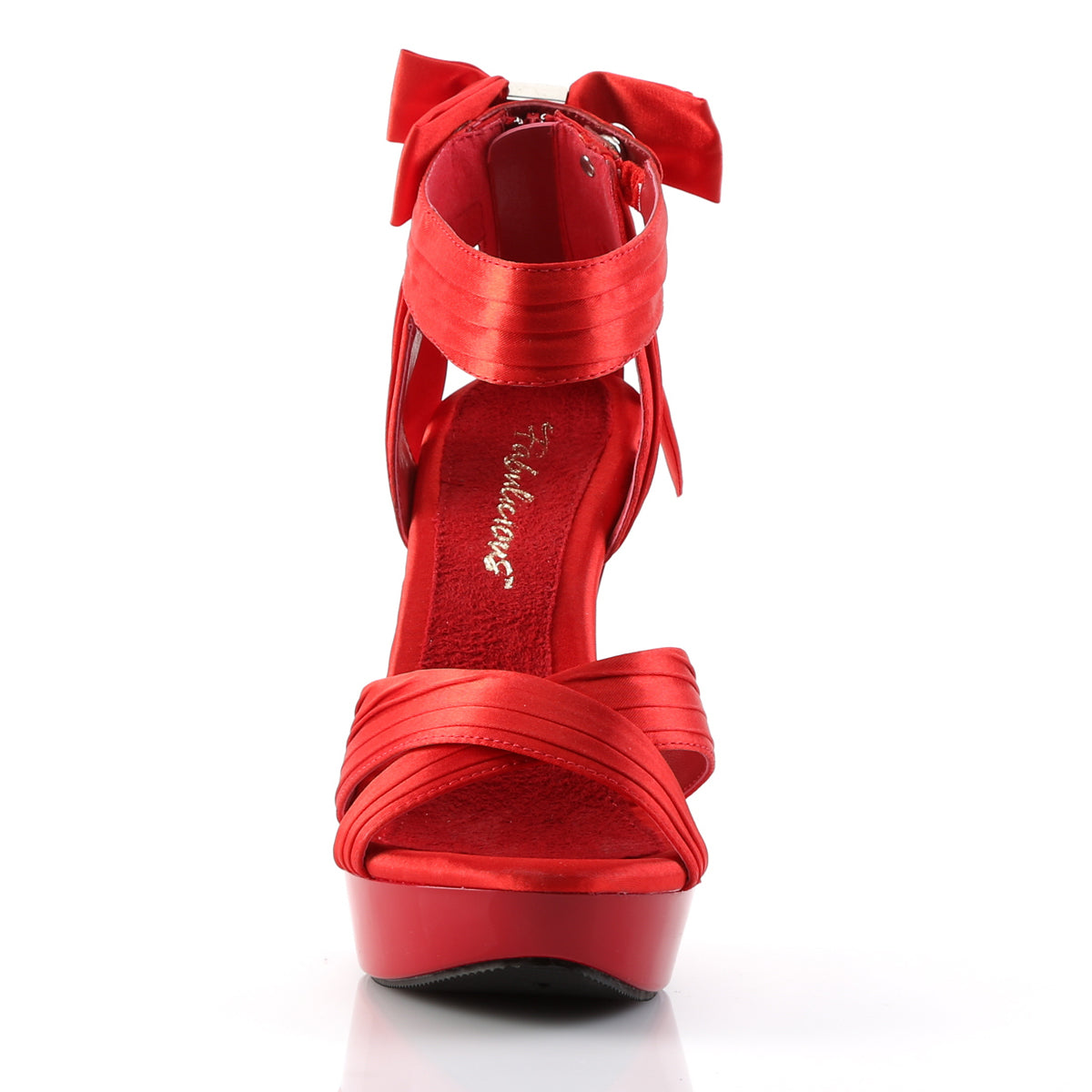 Fabulicious Sandalias para mujer COCKTAIL-568 rojo satinado / rojo