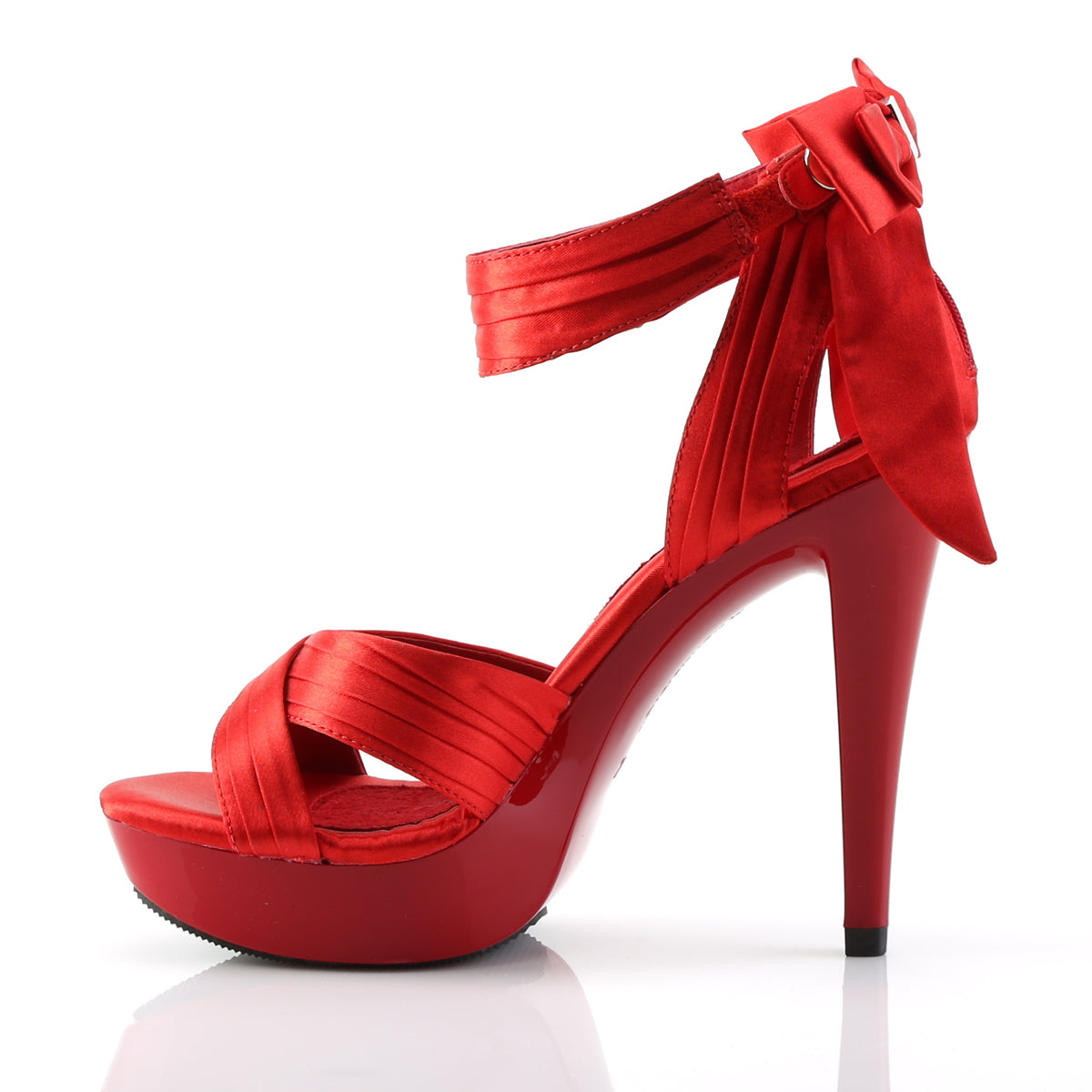 Fabulicious Sandalias para mujer COCKTAIL-568 rojo satinado / rojo