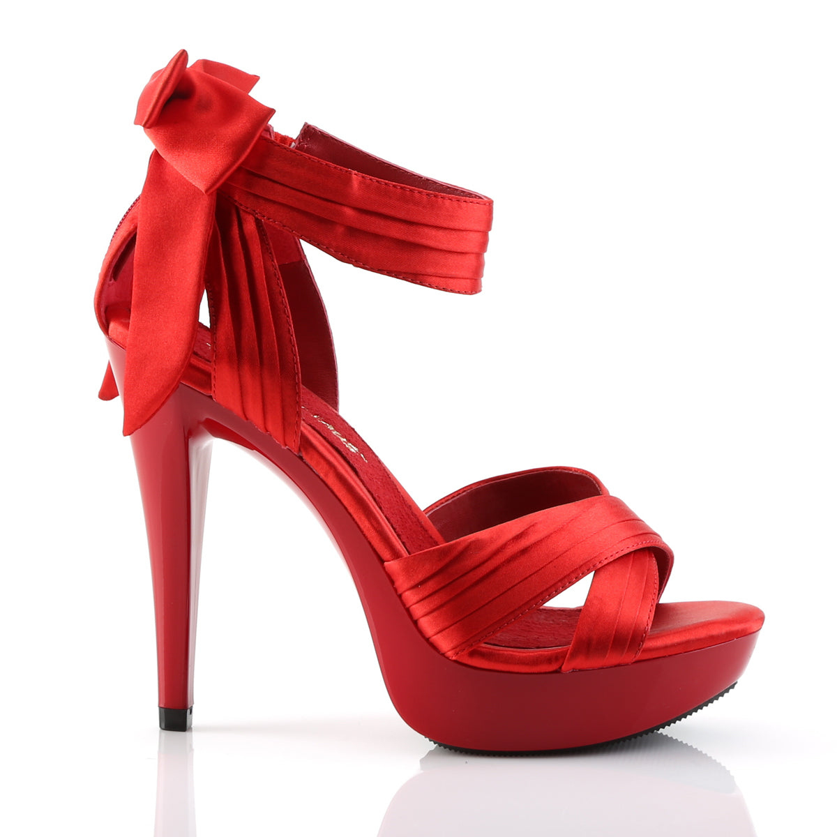 Fabulicious Sandalias para mujer COCKTAIL-568 rojo satinado / rojo