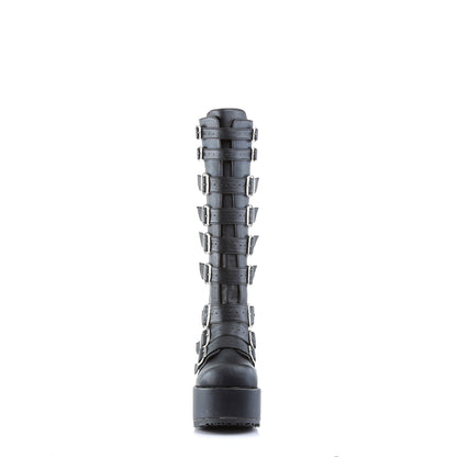 DemoniaCult Botas de mujer CONCORD-108 cuero vegano blk