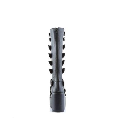 DemoniaCult Botas de mujer CONCORD-108 cuero vegano blk
