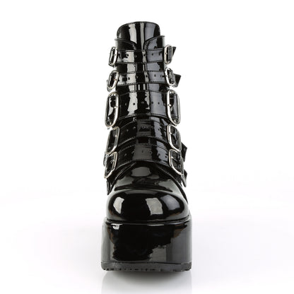 DemoniaCult Botas de tobillo para mujeres CONCORD-57 Blk Pat