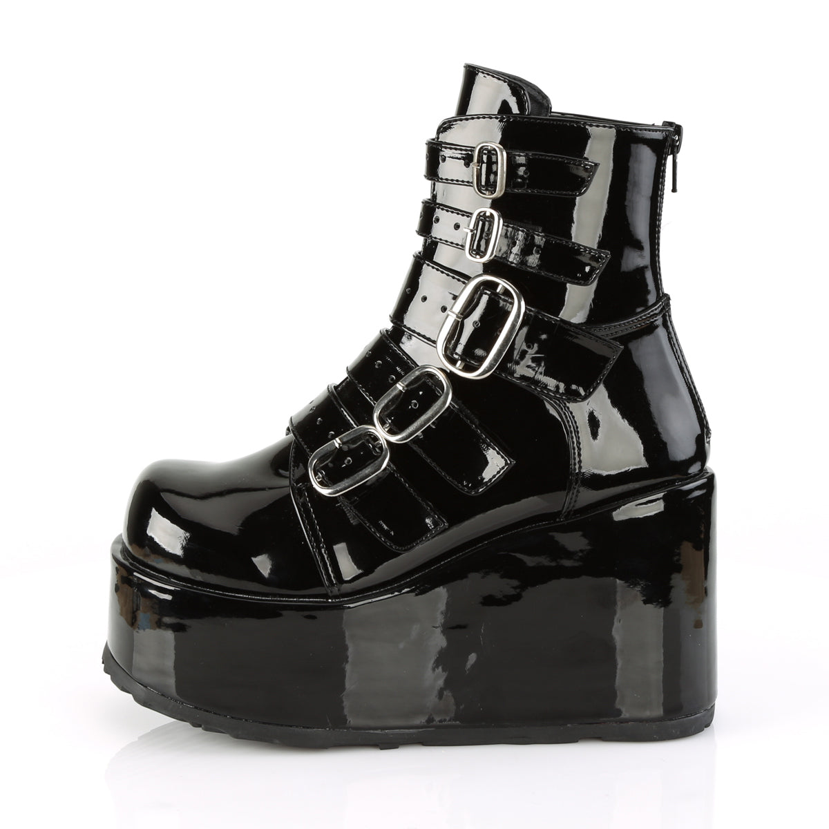 DemoniaCult Botas de tobillo para mujeres CONCORD-57 Blk Pat