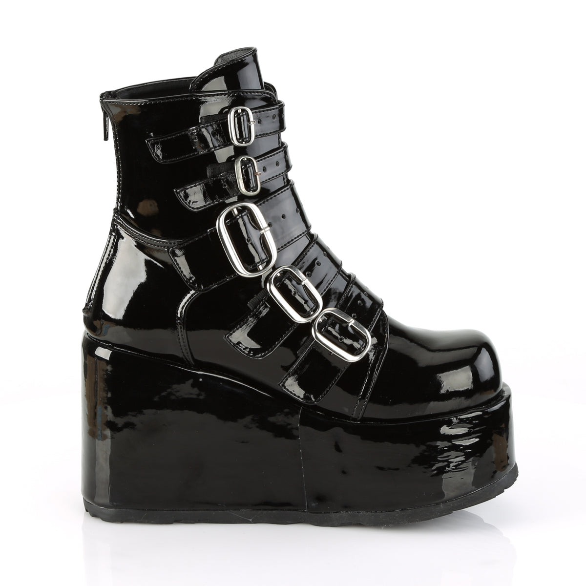 DemoniaCult Botas de tobillo para mujeres CONCORD-57 Blk Pat