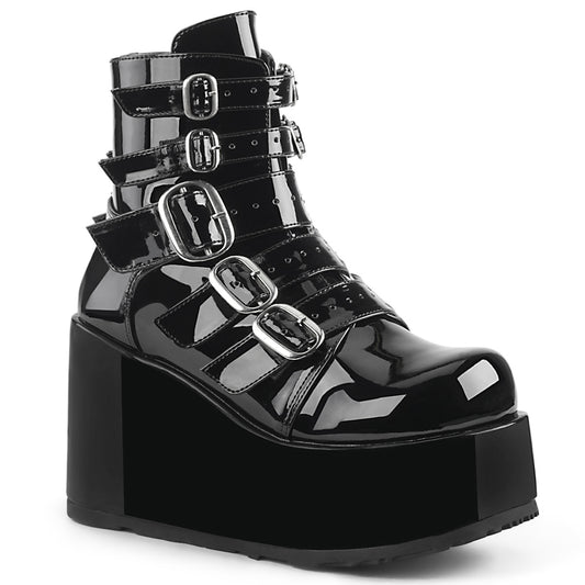 DemoniaCult Botas de tobillo para mujeres CONCORD-57 Blk Pat