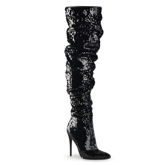 Pleaser Botas de mujer COURTLY-3011 blk lentejuelas