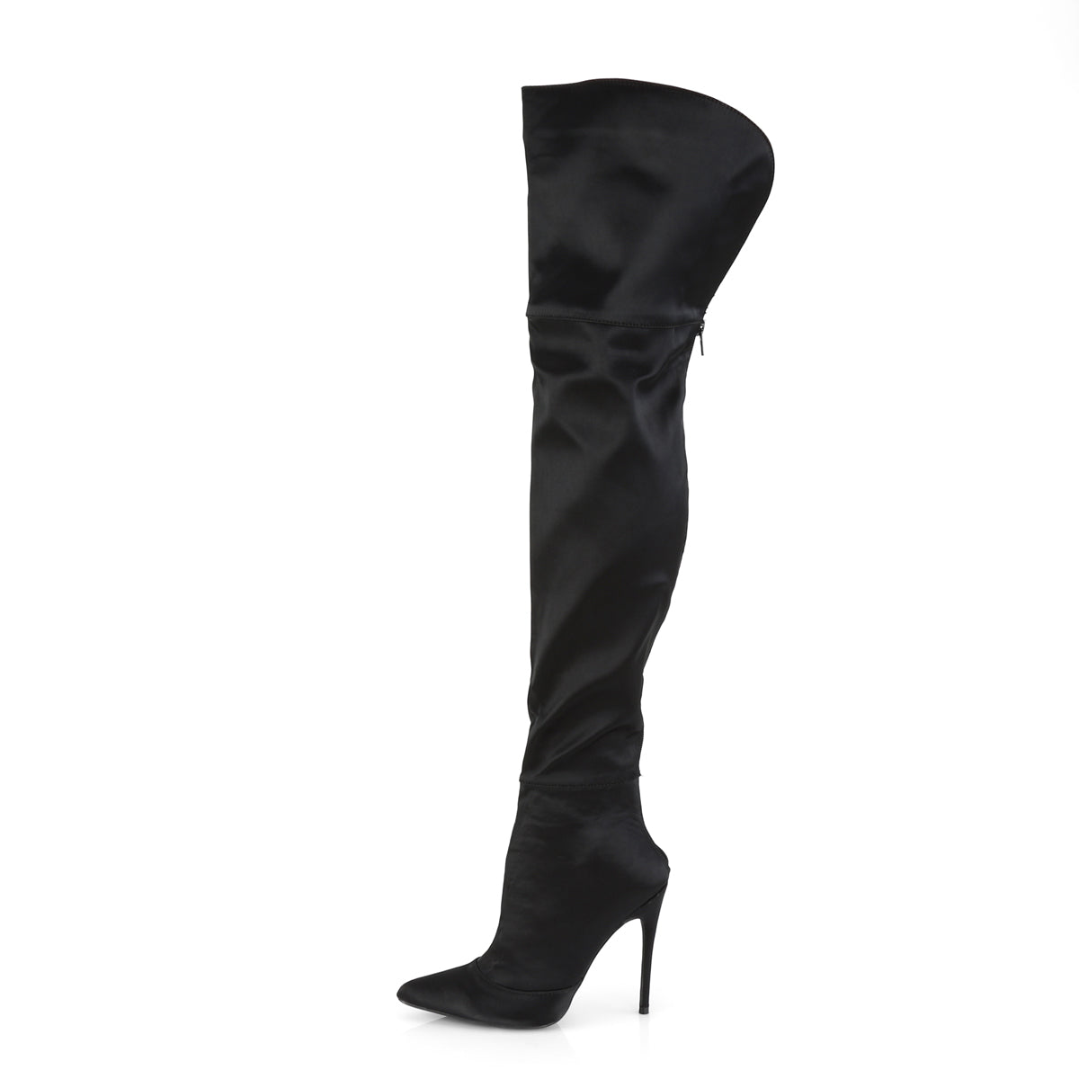 Pleaser Botas de mujer COURTLY-3012 Blk Stretch Satin