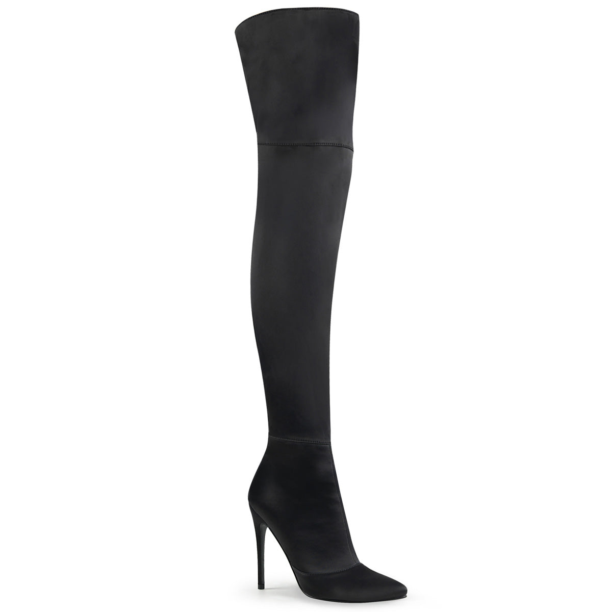 Pleaser Botas de mujer COURTLY-3012 Blk Stretch Satin