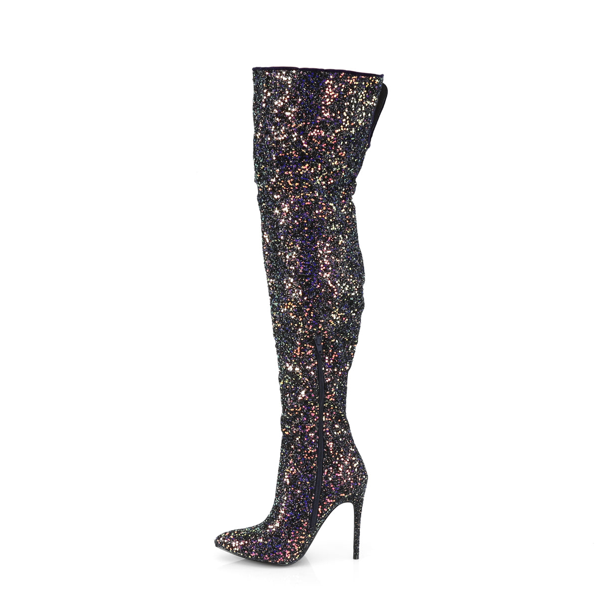 Pleaser Botas de mujer COURTLY-3015 BLK Multi Brillo