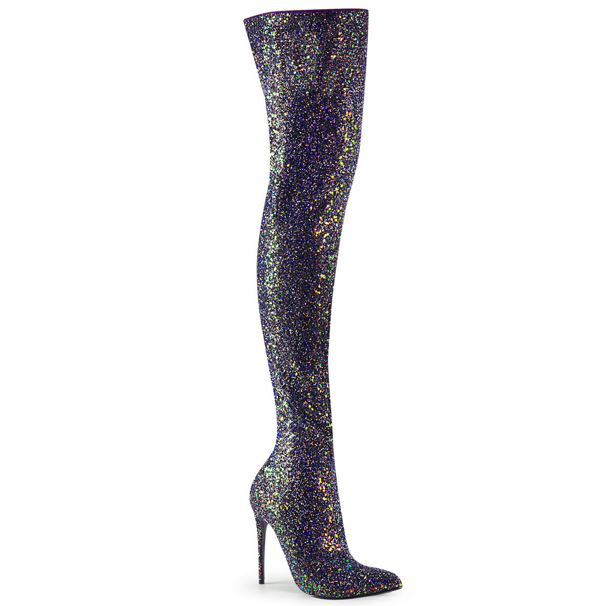 Pleaser Botas de mujer COURTLY-3015 BLK Multi Brillo