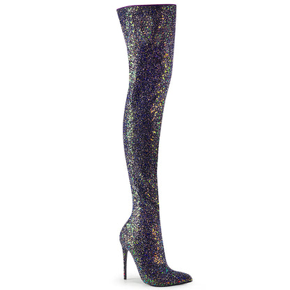 Pleaser Botas de mujer COURTLY-3015 BLK Multi Brillo