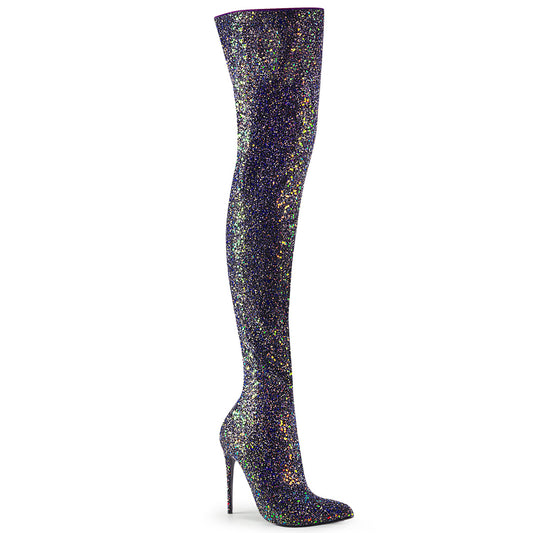 Pleaser Botas de mujer COURTLY-3015 BLK Multi Brillo
