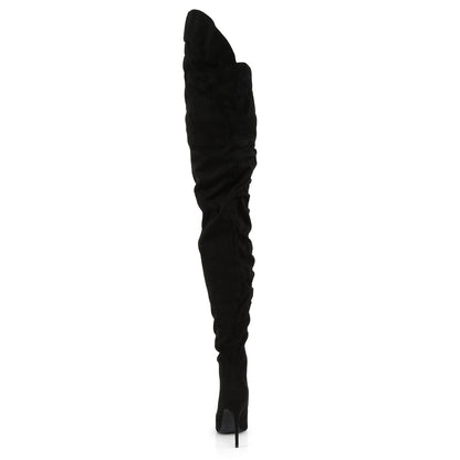 Pleaser Botas de mujer COURTLY-4017 BLK Faux Suede