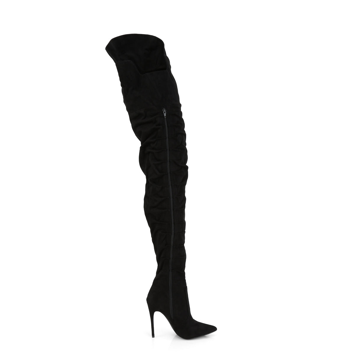 Pleaser Botas de mujer COURTLY-4017 BLK Faux Suede