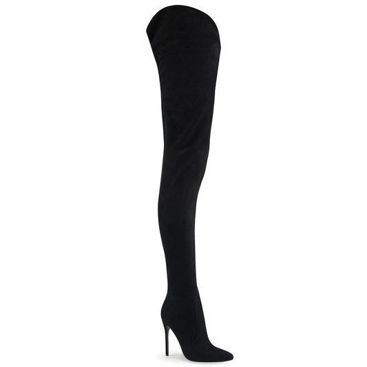 Pleaser Botas de mujer COURTLY-4017 BLK Faux Suede