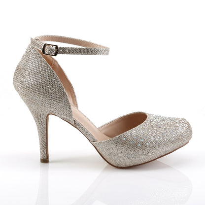 Fabulicious Sandalias para mujer COVET-03 tejido de malla de brillo desnudo
