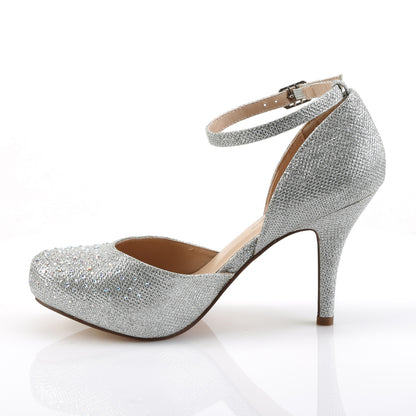 Fabulicious Sandalias para mujer COVET-03 Tela de malla de brillo de SLV
