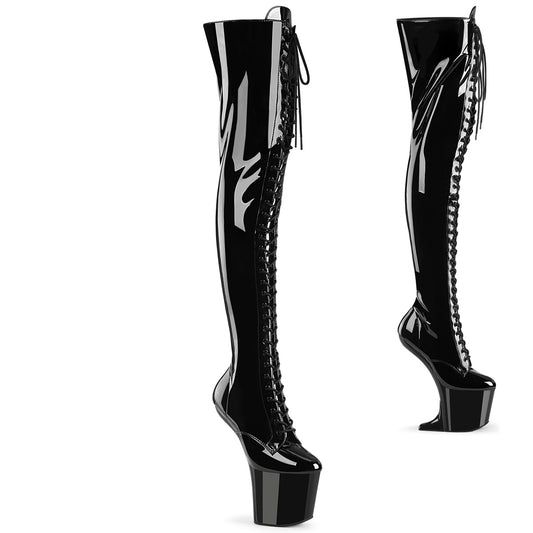 Pleaser  Boots CRAZE-3023 Blk Pat/Blk