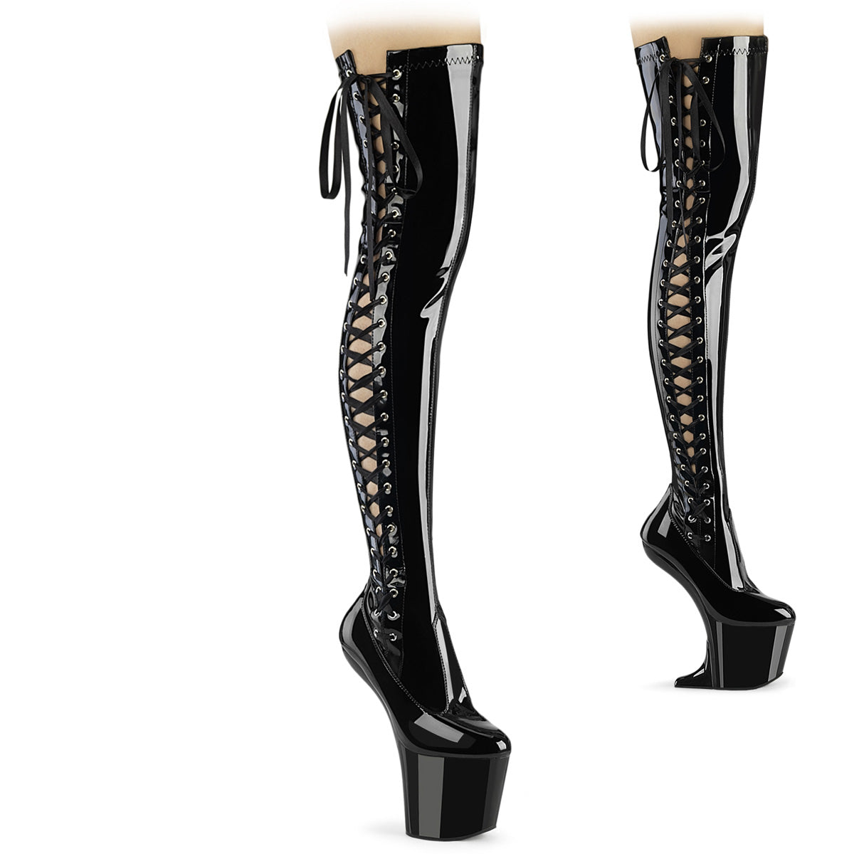 Pleaser  Botas CRAZE-3050 blk str. Pat/BLK