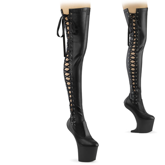 Pleaser  Boots CRAZE-3050 Blk Str. Faux Leather/Blk Matte