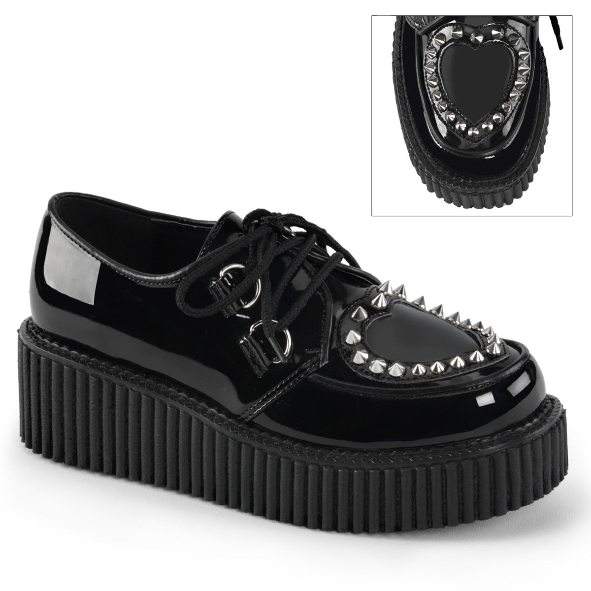 DemoniaCult  Zapato bajo CREEPER-108 BLK PAT-PVC