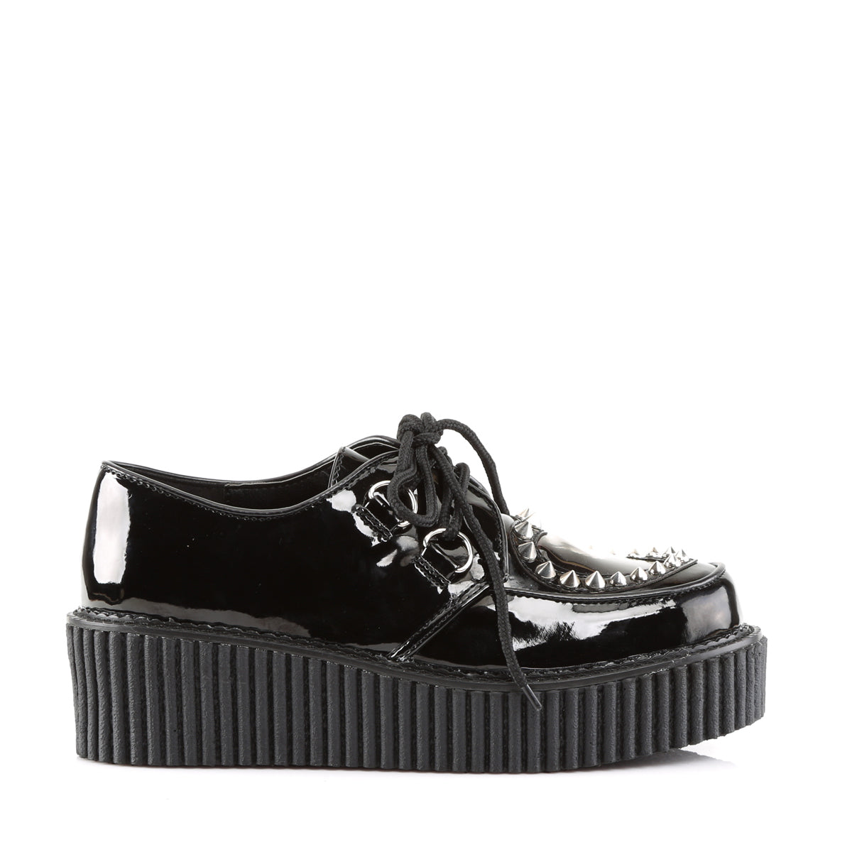 DemoniaCult  Zapato bajo CREEPER-108 BLK PAT-PVC