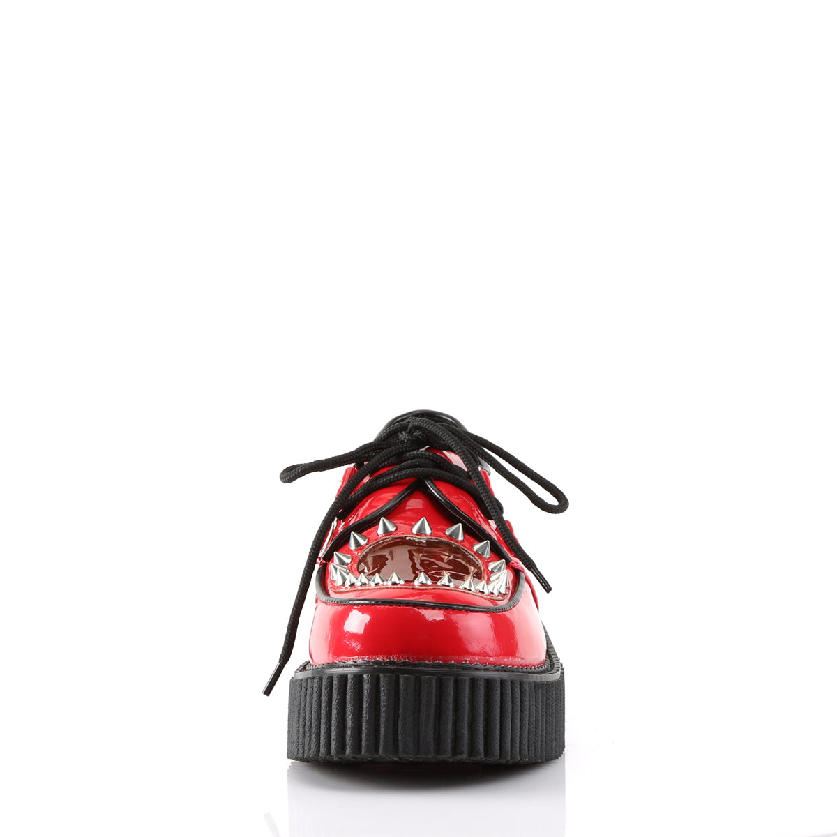 DemoniaCult Zapato bajo para mujer CREEPER-108 PAT-PVC rojo