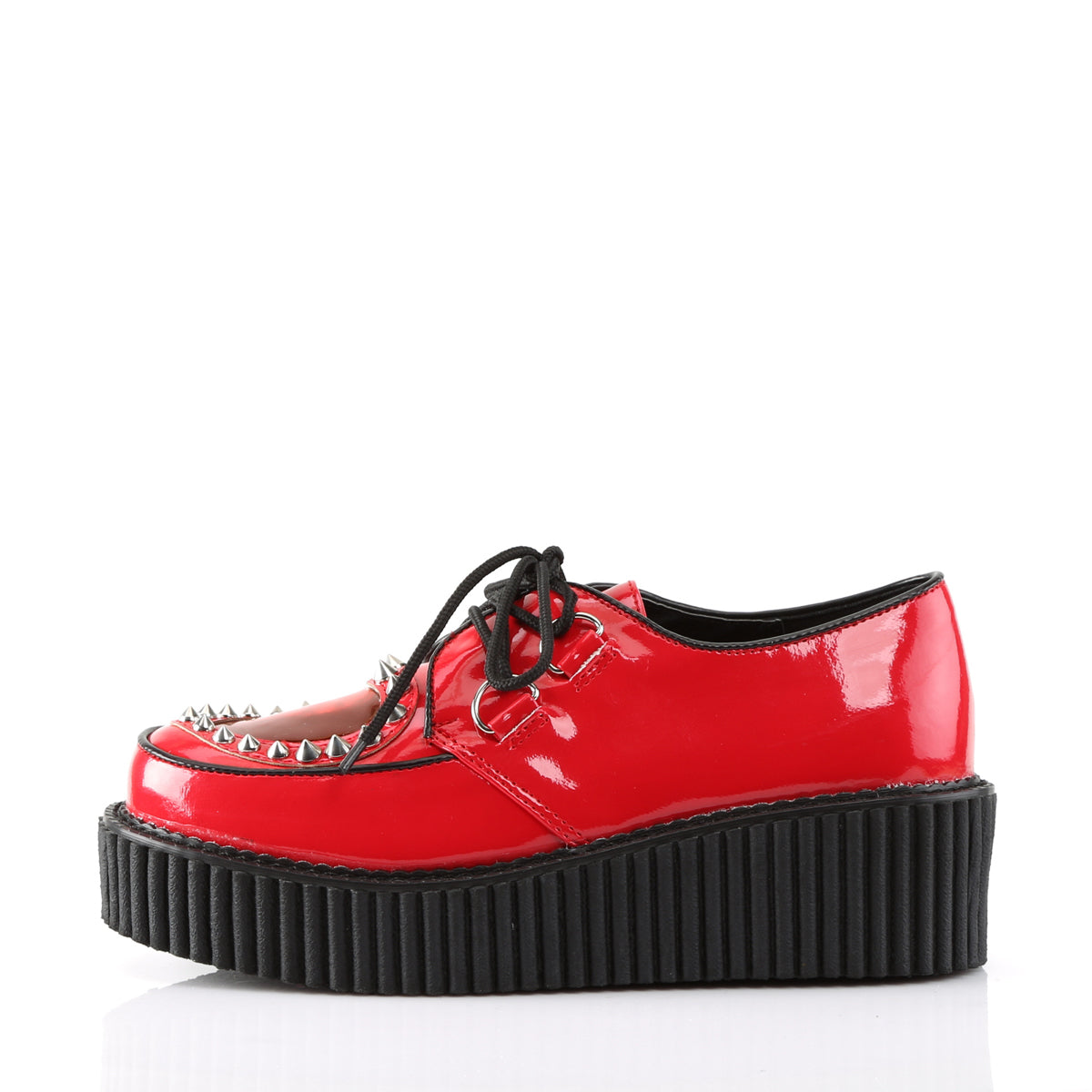 DemoniaCult Zapato bajo para mujer CREEPER-108 PAT-PVC rojo