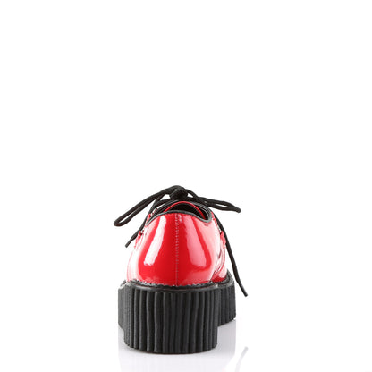 DemoniaCult Zapato bajo para mujer CREEPER-108 PAT-PVC rojo