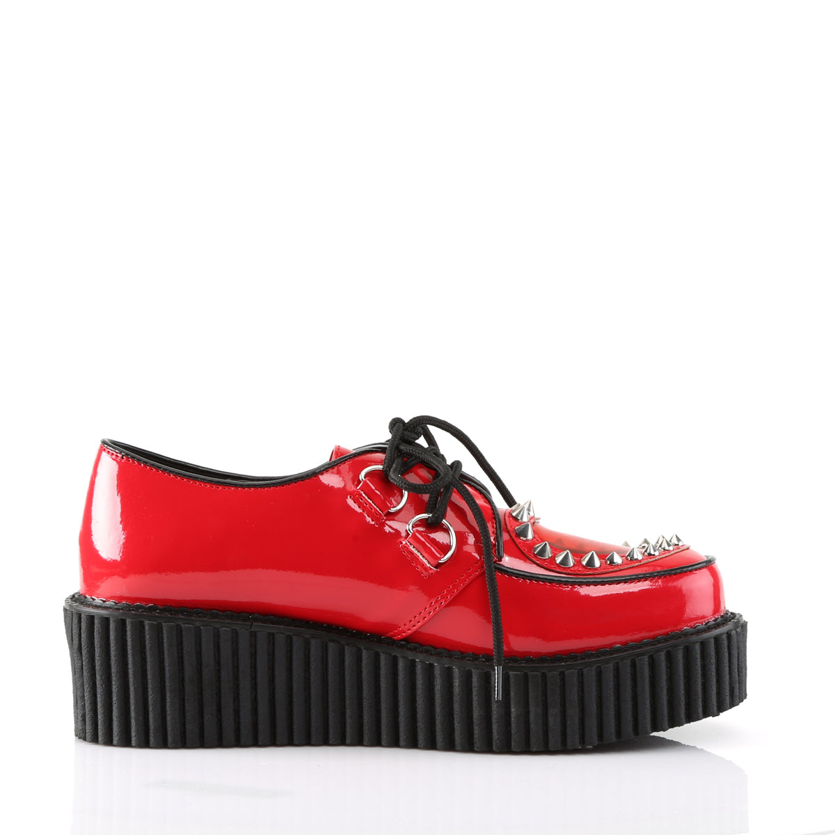 DemoniaCult Zapato bajo para mujer CREEPER-108 PAT-PVC rojo