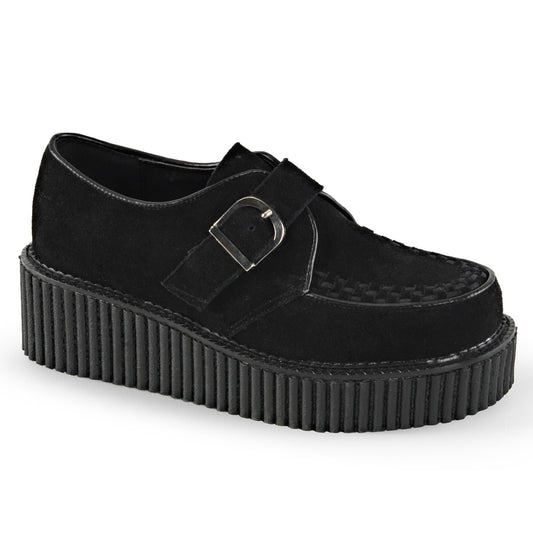 DemoniaCult Zapato bajo para mujer CREEPER-118 BLK Vegan Suede