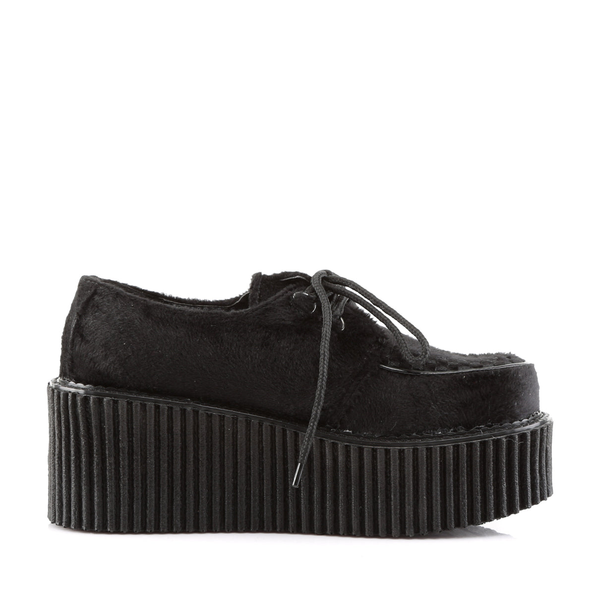 DemoniaCult Womens Low Shoe CREEPER-202 Blk Fur