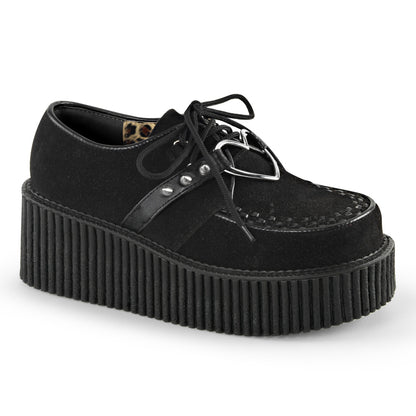 DemoniaCult Zapato bajo para mujer CREEPER-206 cuero vegano de gamuza vegano