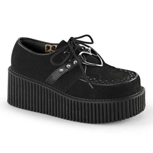 DemoniaCult Zapato bajo para mujer CREEPER-206 cuero vegano de gamuza vegano