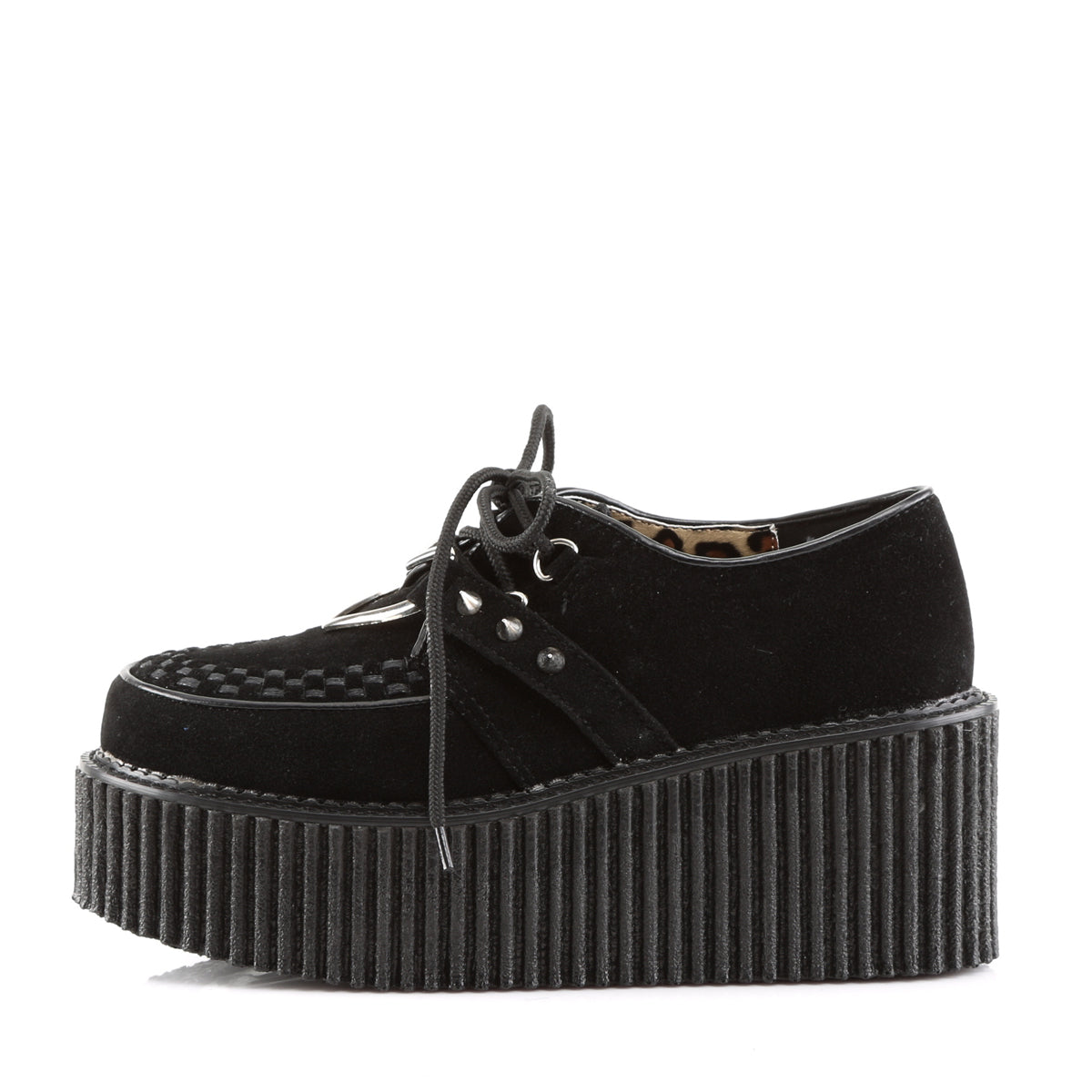 DemoniaCult Zapato bajo para mujer CREEPER-206 cuero vegano de gamuza vegano