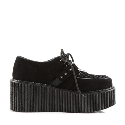 DemoniaCult Zapato bajo para mujer CREEPER-206 cuero vegano de gamuza vegano