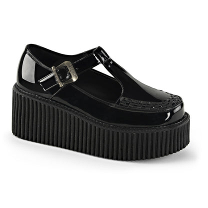 DemoniaCult Womens Low Shoe CREEPER-214 Blk Pat
