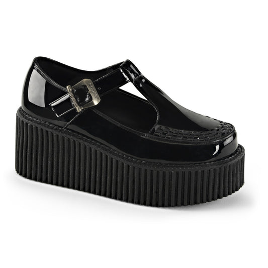 DemoniaCult Zapato bajo para mujer CREEPER-214 Blk Pat
