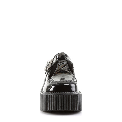 DemoniaCult Womens Low Shoe CREEPER-214 Blk Pat