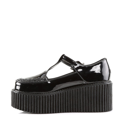 DemoniaCult Womens Low Shoe CREEPER-214 Blk Pat