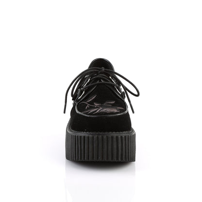 DemoniaCult Zapato bajo para mujer CREEPER-219 BLK VELVET