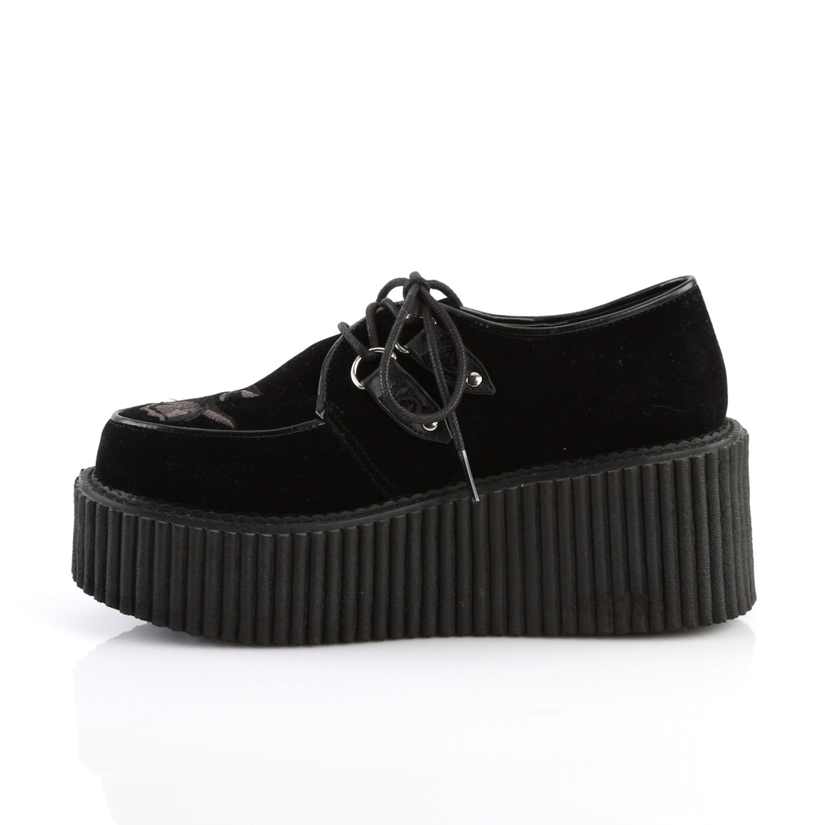 DemoniaCult Zapato bajo para mujer CREEPER-219 BLK VELVET