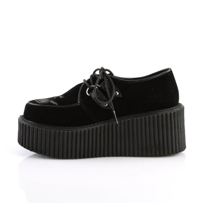 DemoniaCult Zapato bajo para mujer CREEPER-219 BLK VELVET