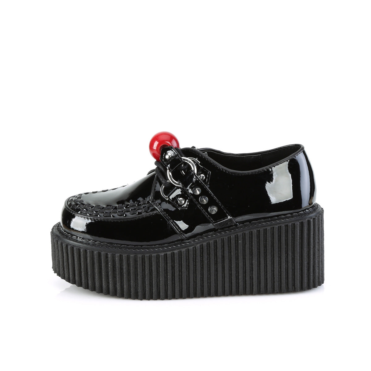 DemoniaCult Womens Low Shoe CREEPER-222 Blk Pat